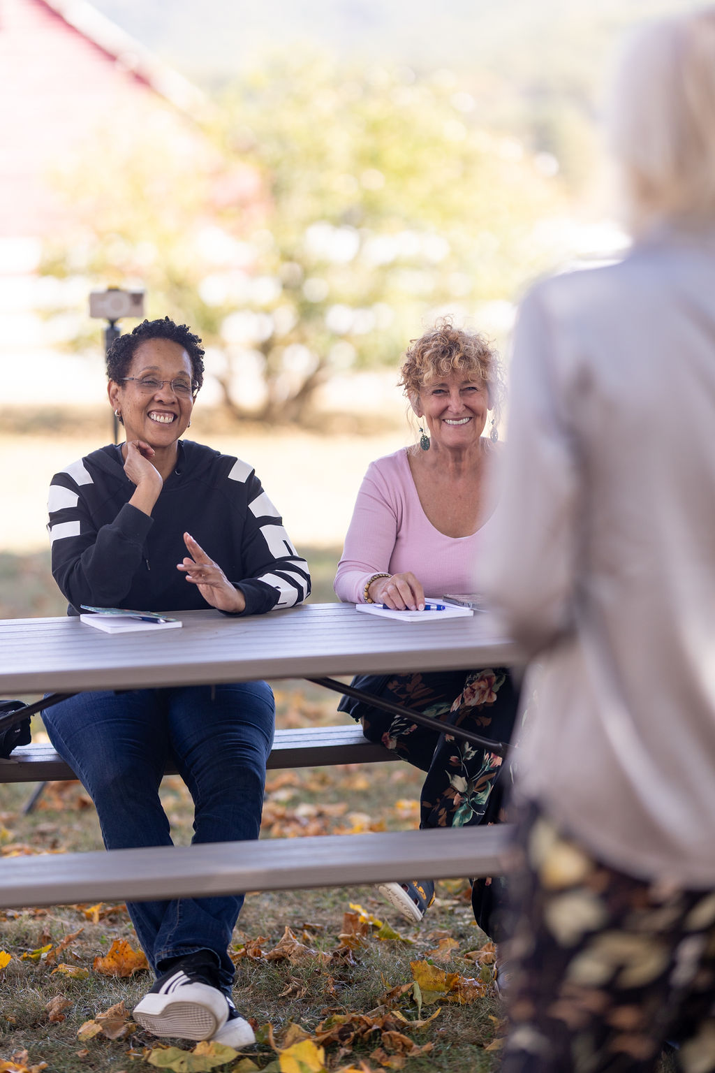Participants working through The SISU Method outdoors